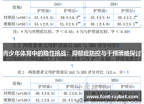 青少年体育中的隐性挑战：抑郁症防控与干预策略探讨