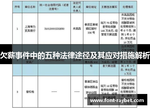 欠薪事件中的五种法律途径及其应对措施解析